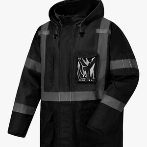 Men's Black Reflective Hooded Jacket